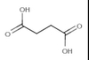 Succinic acid molecular structure diagram showing C4H6O4 dicarboxylic acid, CAS 110-15-6