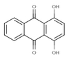 Quinizarin (1,4-Dihydroxyanthraquinone) molecular structure — anthraquinone with two hydroxyl groups, C14H8O4, CAS 81-64-1