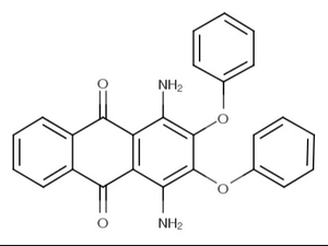 Disperse Violet 26 (C.I. 62025) molecular structure 1,4-diamino-2,3-diphenoxyanthraquinone C26H18N2O4, CAS 6408-72-6